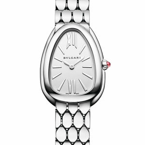 Buy Shop Bvlgari Serpenti Seduttori Quartz White Dial Silver Steel Strap Watch for Women - SERPENTI103141 USA Online