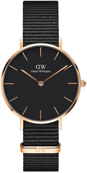 Buy Shop Daniel Wellington Classic Petite Cornwall Black Dial Black NATO Strap Watch For Women - DW00100215 USA Online