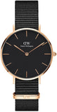Buy Shop Daniel Wellington Classic Petite Cornwall Black Dial Black NATO Strap Watch For Women - DW00100215 USA Online