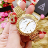 Buy Shop Guess Quartz White Dial Gold Steel Strap Watch For Women - W1152L2 USA Online