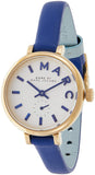 Buy Shop Marc Jacobs Sally White Dial Blue Leather Strap Watch for Women - MBM1354 USA Online