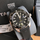 Buy Shop Tag Heuer Aquaracer Calibre 5 Automatic Black Dial Black Rubber Strap Watch for Men - WAY211A.FT6151 USA Online