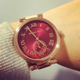 Buy Shop Michael Kors Skylar Maroon Dial Rose Gold Steel Strap Watch for Women - MK6086 USA Online