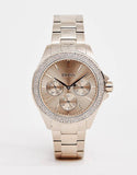 Hugo Boss Premiere Rose Gold Dial with DIamonds Rose Gold Steel Strap Watch for Women - 1502443