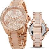 Michael Kors Wren Crystals Rose Gold Dial Rose Gold Steel Strap Watch for Women - MK6096