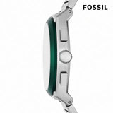 Buy Shop Fossil Everett Chronograph Green Dial Silver Steel Strap Watch for Men - FS5964 USA Online