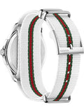 Buy Shop Gucci G Timeless Quartz White DIal White NATO Strap Watch For Men - YA126322 USA Online