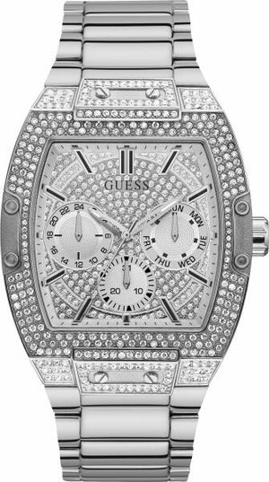 Buy Shop Guess Phoenix Multifunction Crystals Silver Dial Silver Steel Strap Watch For Men - GW0094G1 USA Online