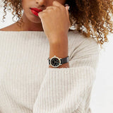 Buy Shop Marc Jacobs Roxy Black Dial Black Leather Strap Watch for Women - MJ1592 USA Online