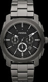 Buy Shop Fossil Machine Chronograph Black Dial Grey Steel Strap Watch for Men - FS4662 USA Online