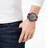 Buy Shop Diesel Mr Daddy 2.0 Chronograph Grey Dial Red Rubber Strap Watch For Men - DZ7423 USA Online