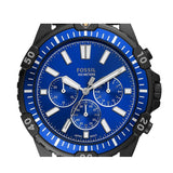 Buy Shop Fossil Garrett Chronograph Blue Dial Black Rubber Strap Watch for Men - FS5695 USA Online