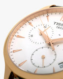 Tissot T Classic Tradition Chronograph White Dial Brown Leather Strap Watch For Men - T063.617.36.037.00