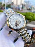 Buy Shop Bulova BVA Skeleton Silver Dial Two Tone Steel Strap Watch for Men - 98A230 USA Online