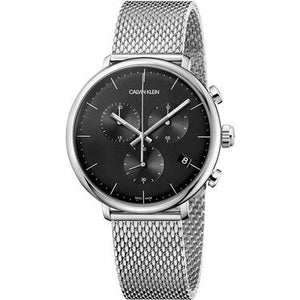 Buy Shop Calvin Klein High Noon Chronograph Black Dial Silver Mesh Bracelet Watch for Men - K8M27121 USA Online