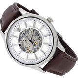 Buy Shop Emporio Armani Meccanico White Dial Brown Leather Strap Watch For Men - AR1946 USA Online