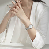Buy Shop Emporio Armani Gianni T Bar Mother of Pearl Dial Silver Steel Strap Watch For Women - AR1955 USA Online