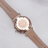 Buy Shop Emporio Armani Mother of Pearl Dial Beige Leather Strap Watch For Women - AR11004 USA Online