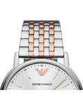 Buy Shop Emporio Armani Kappa Quartz Silver Dial Two Tone Mesh Bracelet Watch For Men - AR11093 USA Online