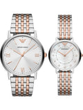 Buy Shop Emporio Armani Kappa Quartz Silver Dial Two Tone Mesh Bracelet Watch For Men - AR11093 USA Online