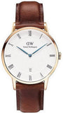 Buy Shop Daniel Wellington Dapper St Mawes White Dial Brown Leather Strap Watch For Men - DW00100083 USA Online