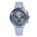 Swarovski Octea Lux Chrono Blue Dial Blue Leather Strap Watch for Women - 5580600