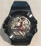 Buy Shop Maserati Automatic Skeleton Black Dial Black Leather Strap Watch For Men - R8821108021 USA Online