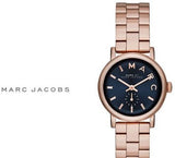 Buy Shop Marc Jacobs Baker Navy Blue Dial Rose Gold Steel Strap Watch for Women - MBM3332 USA Online