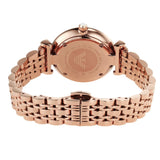 Buy Shop Emporio Armani Gianni T-Bar Crystals Silver Dial Rose Gold Steel Strap Watch For Women - AR11446 USA Online