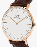 Buy Shop Daniel Wellington Classic Bristol White Dial Brown Leather Strap Watch For Men - DW00100009 USA Online
