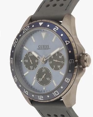 Buy Shop Guess Odyssey Blue Dial Grey Rubber Strap Watch For Men - W1108G6 USA Online