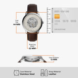 Buy Shop Fossil Neutra Automatic Skeleton White Dial Brown Leather Strap Watch for Men - ME3184 USA Online
