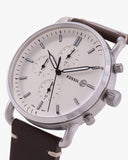 Buy Shop Fossil The Commuter White Dial Brown Leather Strap Watch for Men - FS5402 USA Online