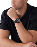 Buy Shop Michael Kors Hutton Chronograph Black Dial Black Steel Strap Watch For Men - MK9089 USA Online