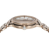 Buy Shop Emporio Armani Aira Three Hand Mother of Pearl Dial Rose Gold Steel Strap Watch For Women - AR11523 USA Online