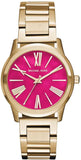 Buy Shop Michael Kors Hartman Quartz Pink Dial Gold Steel Strap Watch For Women - MK3520 USA Online