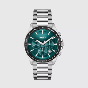 Buy Shop Hugo Boss Strike Chronograph Green Dial Silver Steel Strap Watch for Men - 1514241 USA Online