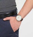 Buy Shop Fossil Townsman Chronograph White Dial Brown Leather Strap Watch for Men - FS5350 USA Online