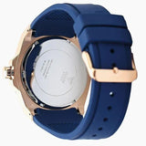 Guess Legacy Chronograph Blue Dial Blue Rubber Strap Watch For Men - W1049G9