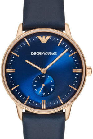 Buy Shop Emporio Armani Classic Quartz Blue Dial Blue Leather Strap Watch For Men - AR2071 USA Online