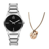 Buy Shop Calvin Klein Stately Black Dial Silver Steel Strap Watch for Women - K3G23121 USA Online