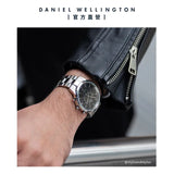 Buy Shop Daniel Wellington Iconic Chronograph Link Black Dial Silver Steel Strap Watch For Men - DW00100645 USA Online