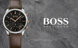 Buy Shop Hugo Boss Time One Black Dial Brown Leather Strap Watch for Men - 1513448 USA Online