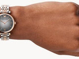 Buy Shop Emporio Armani Gianni T Bar Grey Dial Two Tone Stainless Steel Watch For Women - AR1725 USA Online