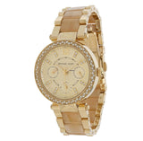 Buy Shop Michael Kors Parker White Dial Gold Steel Strap Watch for Women - MK6056 USA Online