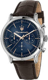 Buy Shop Maserati Epoca Chronograph Blue Dial Brown Leather Strap Watch For Men - R8871618014 USA Online