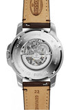 Buy Shop Fossil Grant Automatic Skeleton Black Dial Brown Leather Strap Watch for Men - ME3100 USA Online