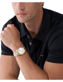 Buy Shop Michael Kors Everest Three Hand Silver Dial Two Tone Steel Strap Watch For Men - MK9141 USA Online