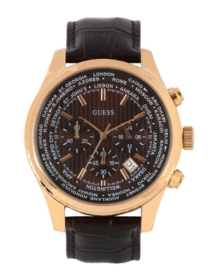 Buy Shop Guess Pursuit Chronograph Brown Dial Brown Leather Strap Watch for Men - W0500G3 USA Online
