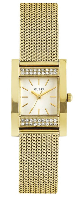 Buy Shop Guess Nouveau Diamonds Gold Dial Gold Mesh Bracelet Watch for Women - W0127L2 USA Online